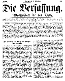 Die Verfassung : Wochenblatt für das Volk, Sonnabend, 7. October, Nr 40, 1865