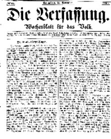 Die Verfassung : Wochenblatt für das Volk, Sonnabend, 11. November, Nr 45, 1865