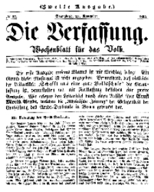 Die Verfassung : Wochenblatt für das Volk, Sonnabend, 25. November, Nr 47, 1865