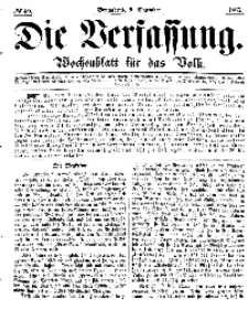 Die Verfassung : Wochenblatt für das Volk, Sonnabend, 9. Dezember, Nr 49, 1865