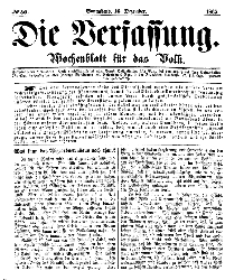 Die Verfassung : Wochenblatt für das Volk, Sonnabend, 16. Dezember, Nr 50, 1865