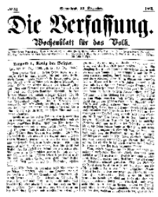 Die Verfassung : Wochenblatt für das Volk, Sonnabend, 23. Dezember, Nr 51, 1865
