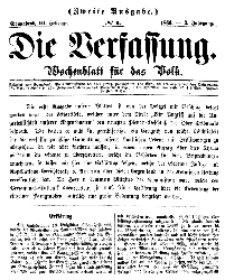 Die Verfassung : Wochenblatt für das Volk, Sonnabend, 10. Februar, Nr 6, 1866