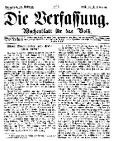 Die Verfassung : Wochenblatt für das Volk, Sonnabend, 17. Februar, Nr 7, 1866