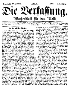 Die Verfassung : Wochenblatt für das Volk, Sonnabend, 24. Februar, Nr 8, 1866