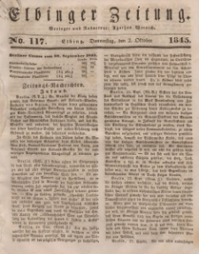 Elbinger Zeitung, No. 117 Donnerstag, 2. Oktober 1845