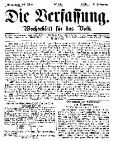 Die Verfassung : Wochenblatt für das Volk, Sonnabend, 24. März, Nr 12, 1866