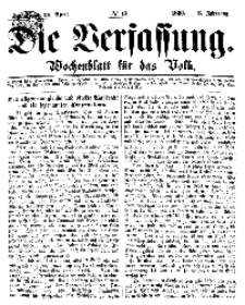 Die Verfassung : Wochenblatt für das Volk, Sonnabend, 28. April, Nr 17, 1866