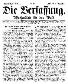 Die Verfassung : Wochenblatt für das Volk, Sonnabend, 5. Mai, Nr 18, 1866