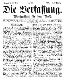 Die Verfassung : Wochenblatt für das Volk, Sonnabend, 12. Mai, Nr 19, 1866