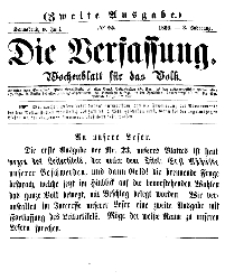 Die Verfassung : Wochenblatt für das Volk, Sonnabend, 9. Juni, Nr 23, 1866
