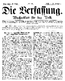 Die Verfassung : Wochenblatt für das Volk, Sonnabend, 16. Juni, Nr 24, 1866