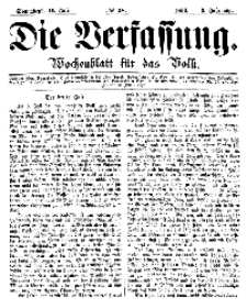 Die Verfassung : Wochenblatt für das Volk, Sonnabend, 14. Juli, Nr 28, 1866