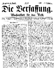 Die Verfassung : Wochenblatt für das Volk, Sonnabend, 11. August, Nr 32, 1866
