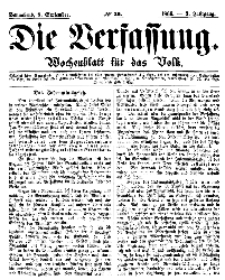 Die Verfassung : Wochenblatt für das Volk, Sonnabend, 8. September, Nr 36, 1866