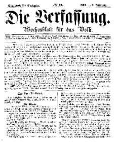Die Verfassung : Wochenblatt für das Volk, Sonnabend, 29. September, Nr 39, 1866