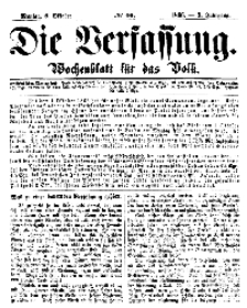 Die Verfassung : Wochenblatt für das Volk, Montag, 8. October, Nr 40, 1866