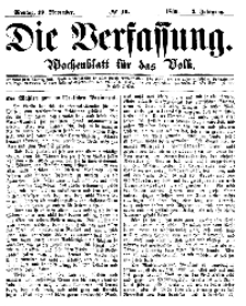 Die Verfassung : Wochenblatt für das Volk, Montag, 19. November, Nr 46, 1866