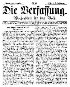 Die Verfassung : Wochenblatt für das Volk, Montag, 3. Dezember, Nr 48, 1866