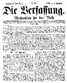 Die Verfassung : Wochenblatt für das Volk, Montag, 31. Dezember, Nr 52, 1866