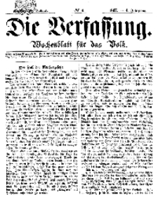 Die Verfassung : Wochenblatt für das Volk, Montag, 28. Januar, Nr 4, 1867