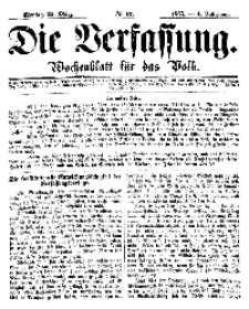 Die Verfassung : Wochenblatt für das Volk, Montag, 25. März, Nr 12, 1867