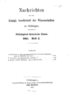 Nachrichten von der Königl. Gesellschaft der Wissenschaften zu Göttingen : Philologisch...