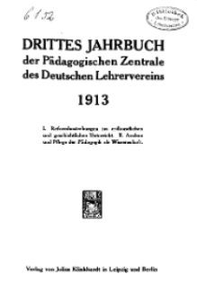 Drittes Jahrbuch der Pädagogischen Zentrale des Deutschen Lehrervereins