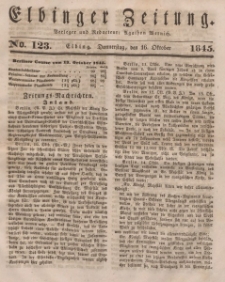 Elbinger Zeitung, No. 123 Donnerstag, 16. Oktober 1845