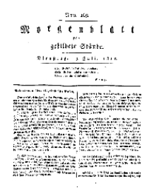 Morgenblatt für gebildete Stände, Dienstag, 9. Juli 1811, No 163.