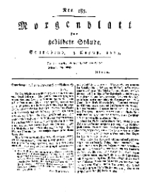 Morgenblatt für gebildete Stände, Sonnabend, 3. August 1811, No 185.