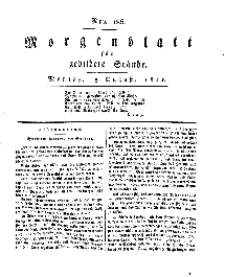 Morgenblatt für gebildete Stände, Montag, 5. August 1811, No 186.