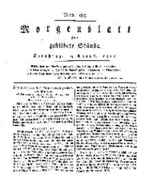 Morgenblatt für gebildete Stände, Dienstag, 6. August 1811, No 187.