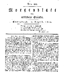 Morgenblatt für gebildete Stände, Sonnabend, 24. August 1811, No 203.