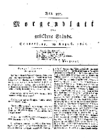 Morgenblatt für gebildete Stände, Donnerstag, 29. August 1811, No 207.