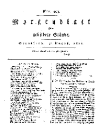 Morgenblatt für gebildete Stände, Sonnabend, 31. August 1811, No 209.