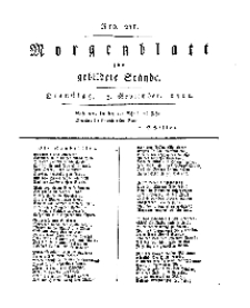 Morgenblatt für gebildete Stände, Dienstag, 3. September 1811, No 211.