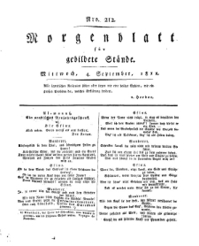 Morgenblatt für gebildete Stände, Mittwoch, 4. September 1811, No 212.