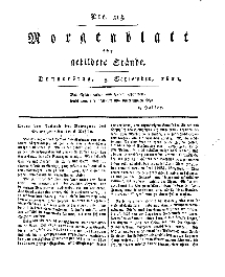 Morgenblatt für gebildete Stände, Donnerstag, 5. September 1811, No 213.