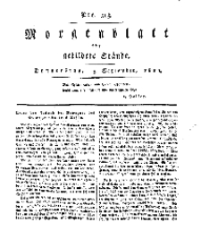 Morgenblatt für gebildete Stände, Donnerstag, 5. September 1811, No 213.