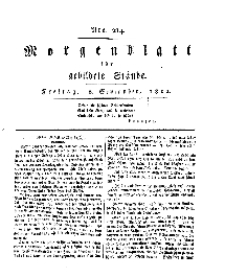 Morgenblatt für gebildete Stände, Freitag, 6. September 1811, No 214.
