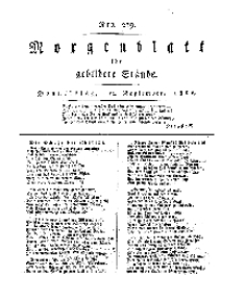 Morgenblatt für gebildete Stände, Donnerstag, 12. September 1811, No 219.
