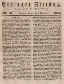 Elbinger Zeitung, No. 131 Montag, 3. November 1845