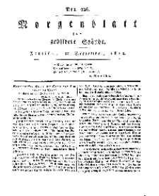 Morgenblatt für gebildete Stände, Freitag, 20. September 1811, No 226.