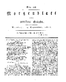 Morgenblatt für gebildete Stände, Montag, 23. September 1811, No 228.