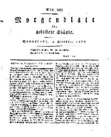 Morgenblatt für gebildete Stände, Sonnabend, 5. October 1811, No 239.