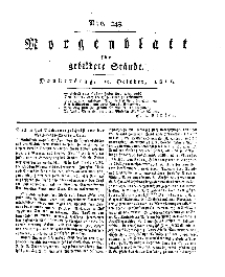 Morgenblatt für gebildete Stände, Donnerstag, 10. October 1811, No 243.