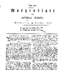 Morgenblatt für gebildete Stände, Sonnabend, 26. October 1811, No 257.