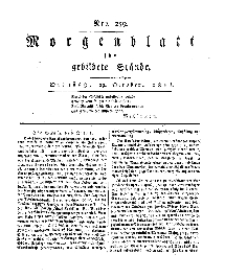 Morgenblatt für gebildete Stände, Dienstag, 29. October 1811, No 259.