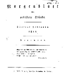 Morgenblatt für gebildete Stände, Freitag, 1. November 1811, No 262.